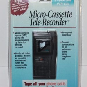 TT Systems VTR-100 Microcassette Tele-Recorder Voice Activated tape recorder